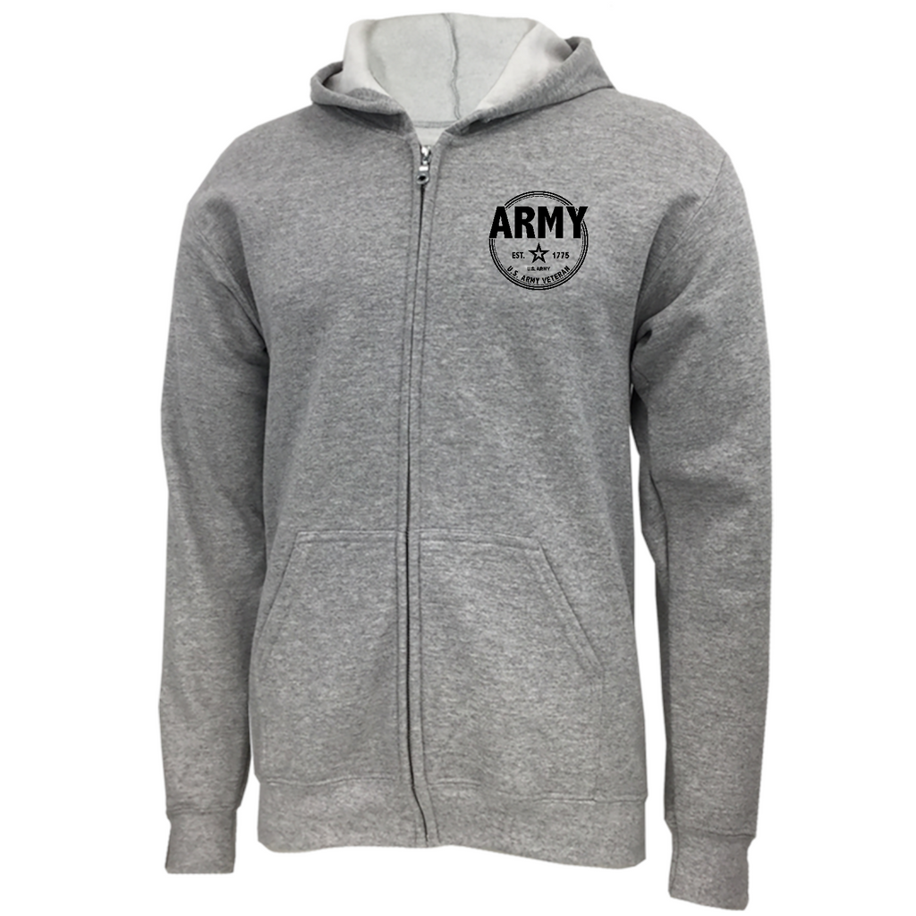 Army Veteran Left Chest Full-Zip Hood