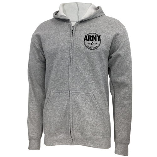 Army Veteran Left Chest Full-Zip Hood