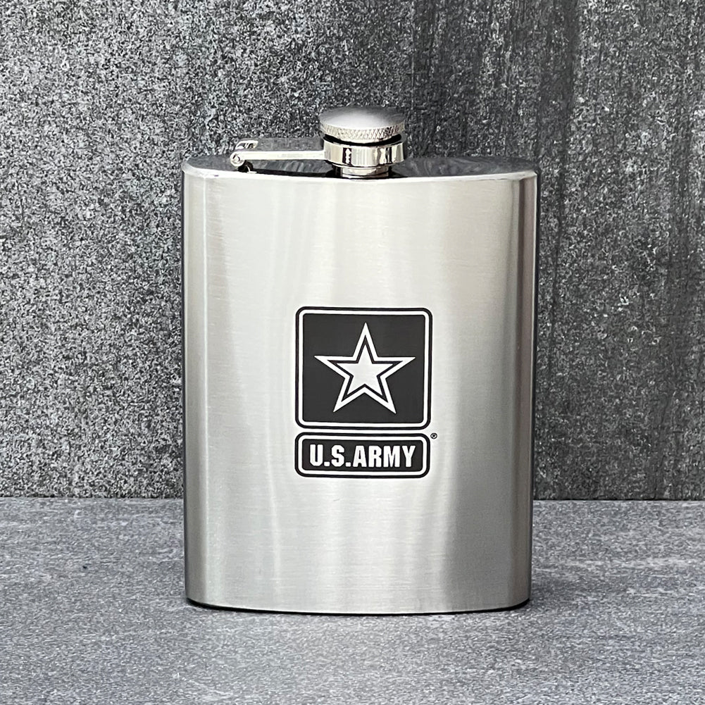 Army Star 8oz Pocket Stainless Steel Canteen