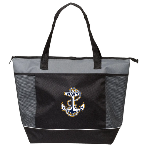 Navy Shopping Cooler Tote (Grey)