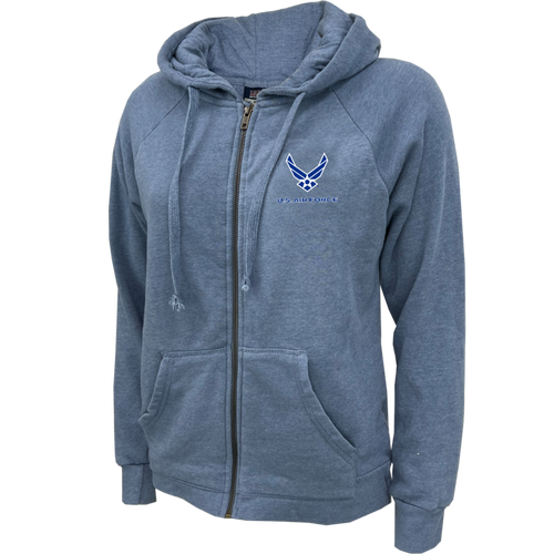 Air Force Wings Ladies Angel Fleece Full Zip Hoodie