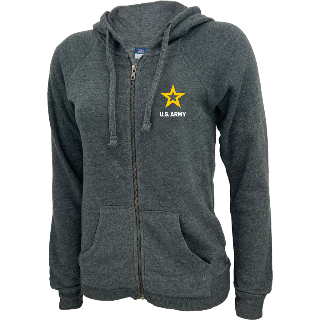 Army Star Ladies Angel Fleece Full Zip Hoodie