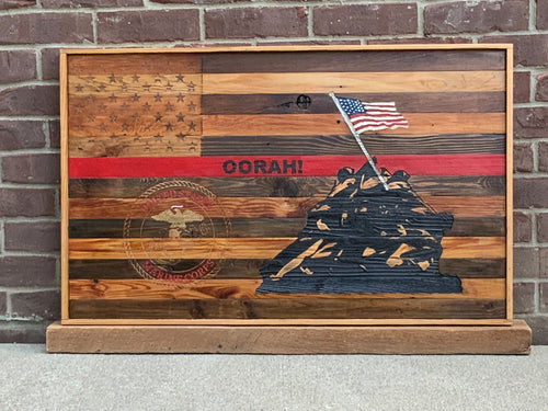 IWO JIMA Barnwood Flag (Large)