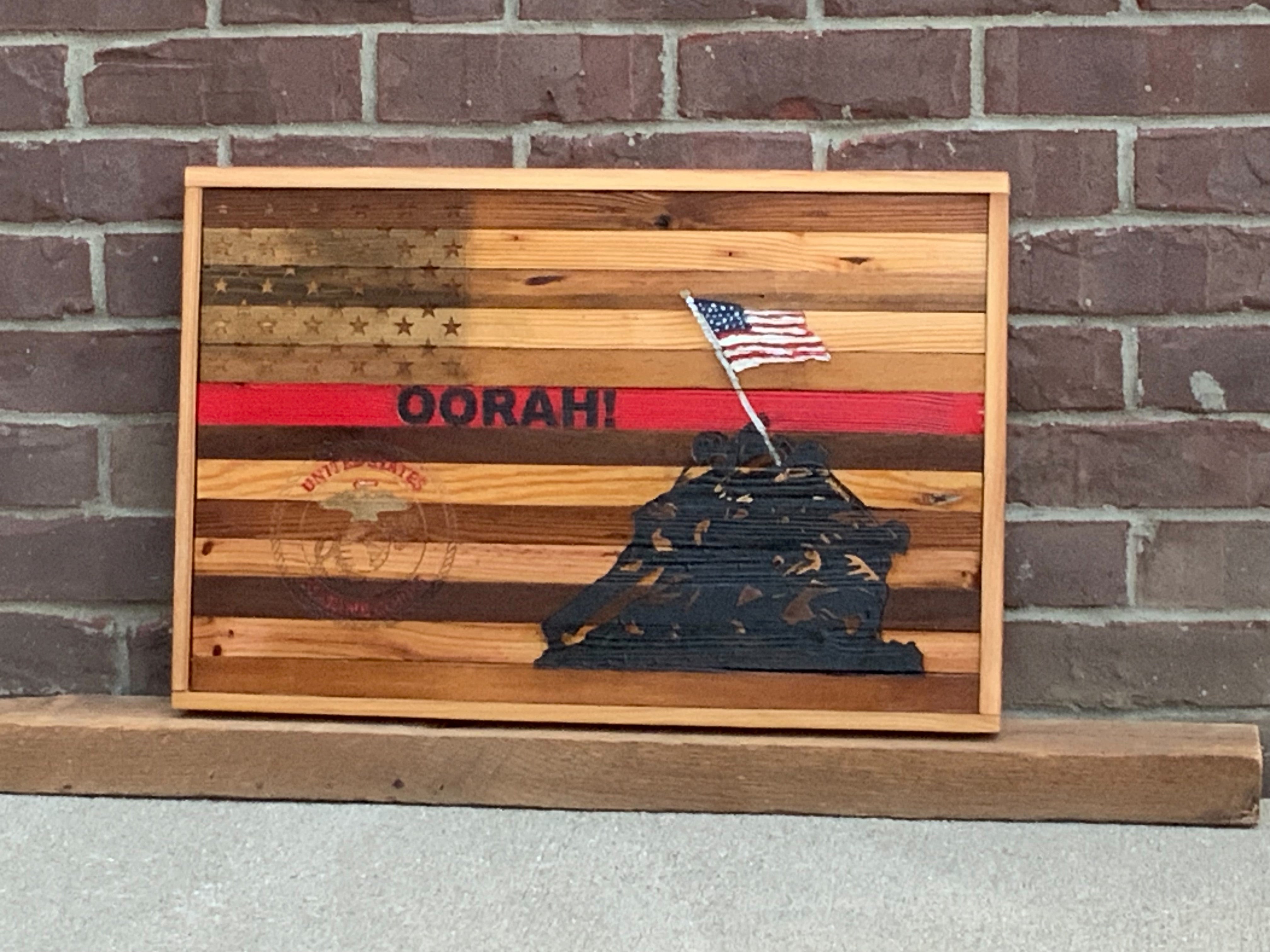 IWO JIMA Barnwood Flag (Small)