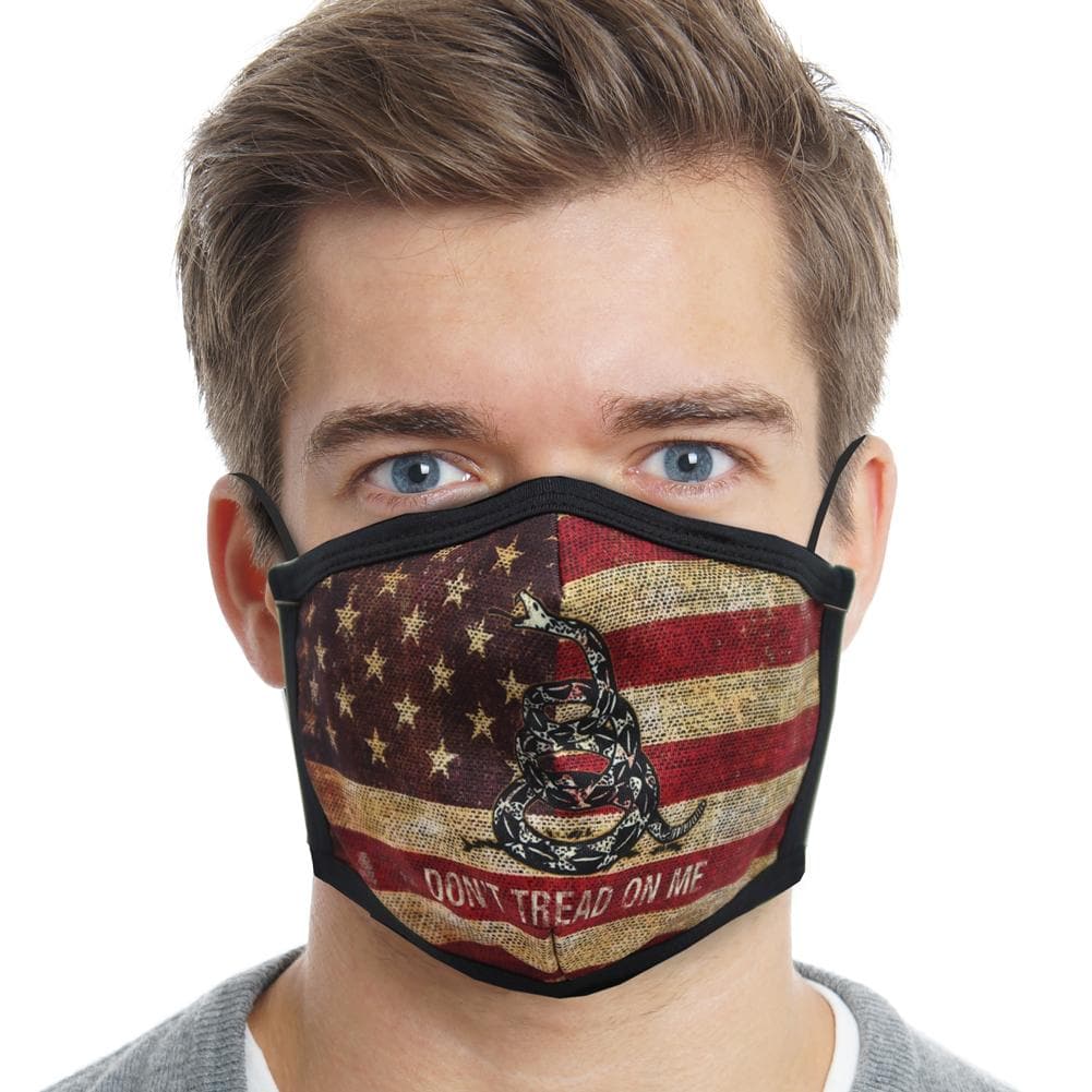 Don'T Tread On Me American Flag Face Mask-Single Or 3 Pack