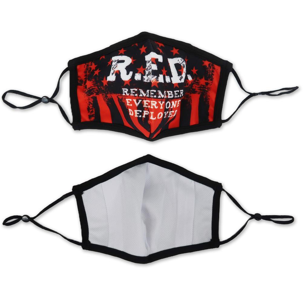 R.E.D. Remember Everyone Deployed Face Mask-Single Or 3 Pack