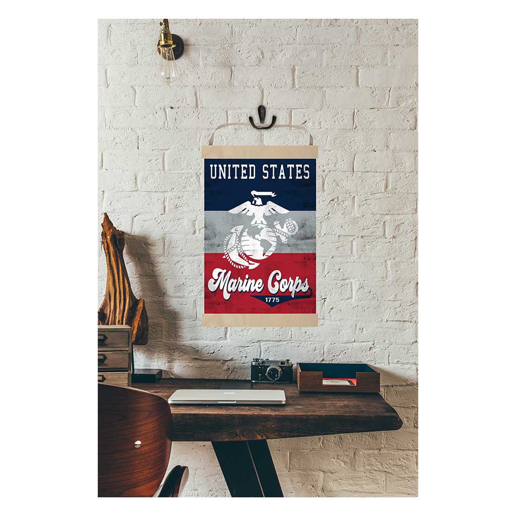 Marines Reversible Banner Sign Retro Multi Color