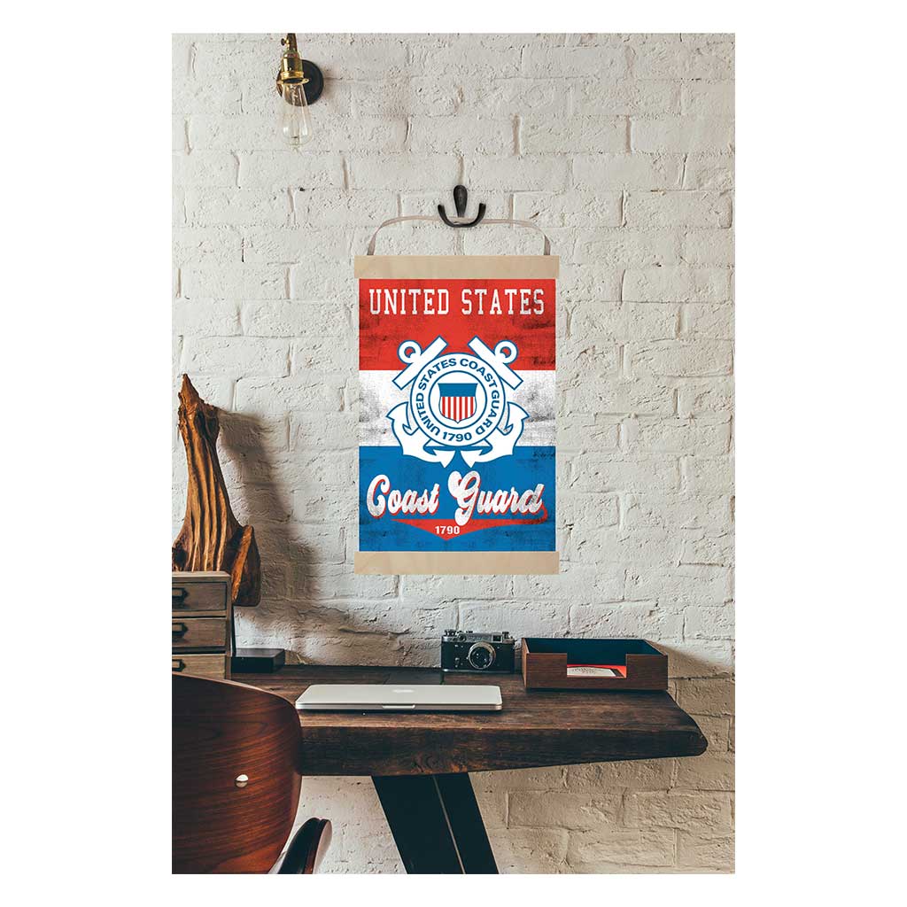 Coast Guard Reversible Banner Sign Retro Multi Color