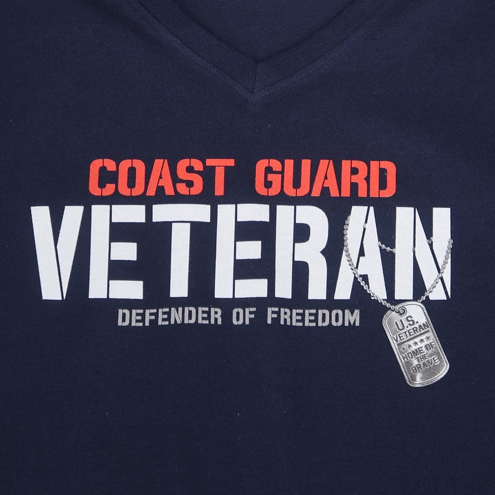 Coast Guard Ladies Veteran Defender T-Shirt (Navy)