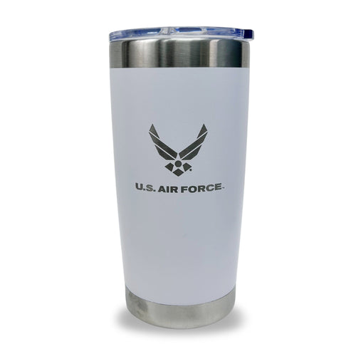 Air Force Wings Stainless Steel Laser Etched 20oz Tumbler (White)