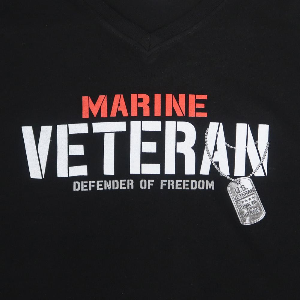 Marines Ladies Veteran Defender T-Shirt (Black)