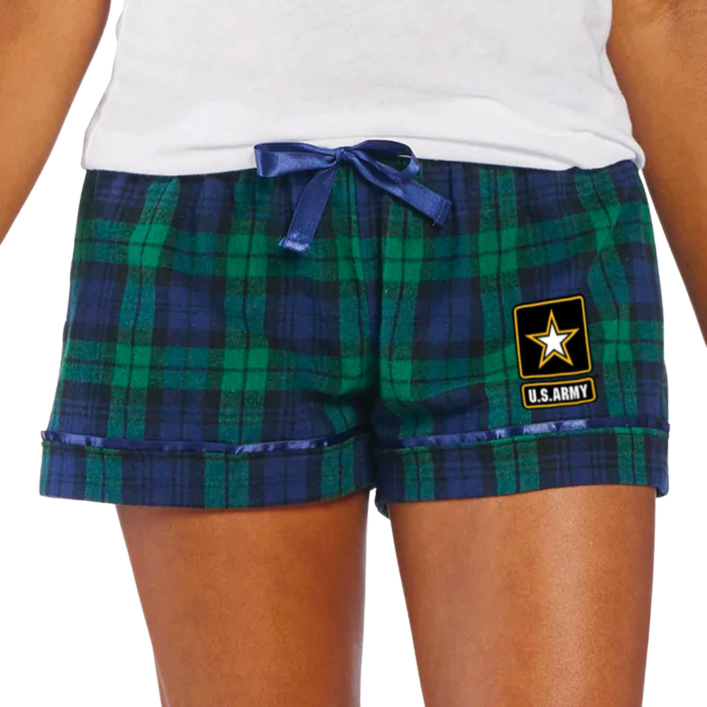 Army Ladies Star Logo Flannel Shorts (Blackwatch)