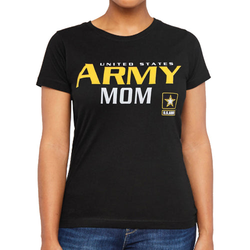 Ladies United States Army Mom T-Shirt (Black)