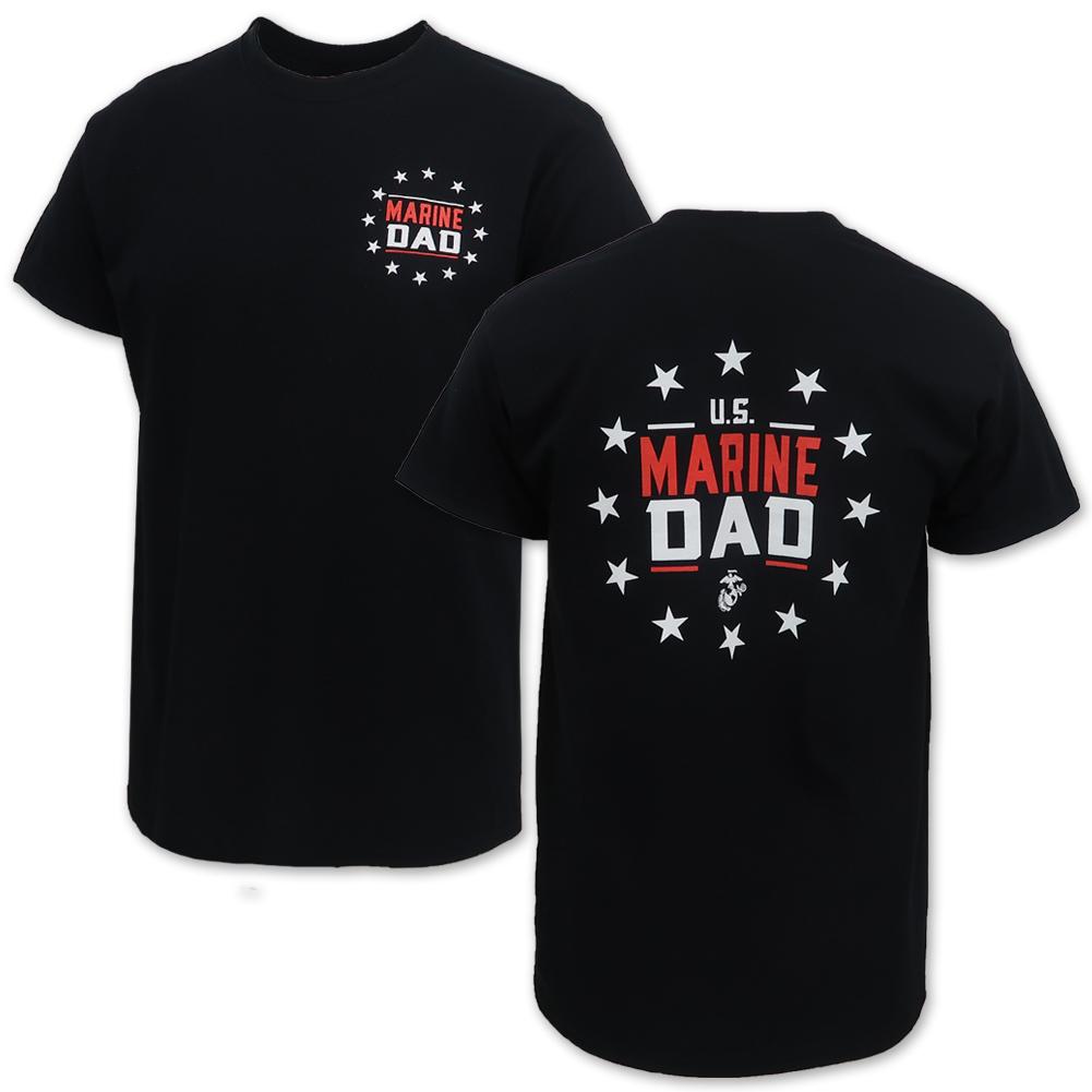 Marine EGA Dad Stars T-Shirt (Black)