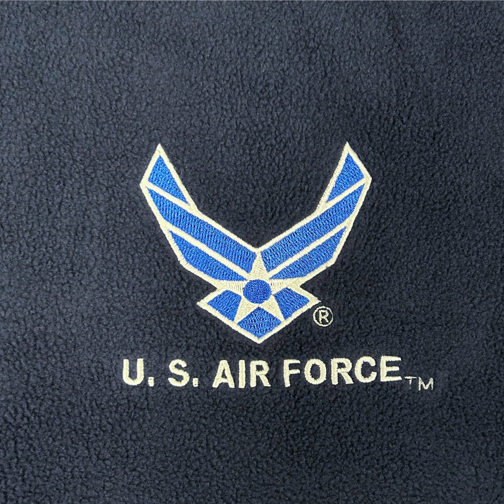 Air Force Wings Solid Full Zip Fleece Jacket (Navy)