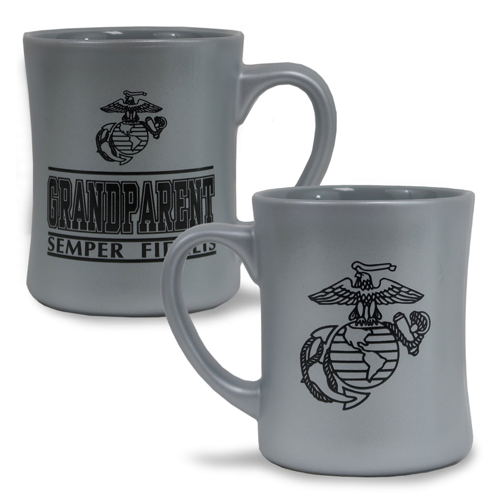 Marine Grandparent 16oz MK Matte Mug (Silver)