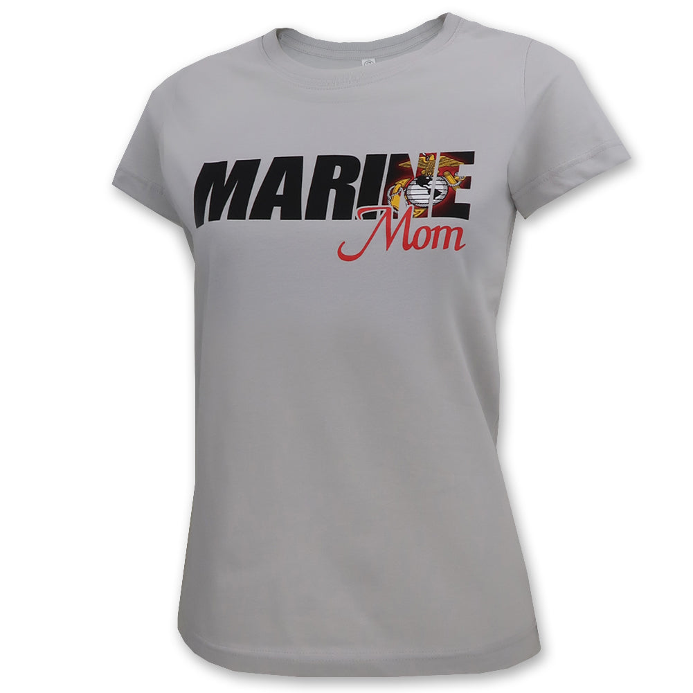 Marine Ladies EGA Mom T-Shirt (Silver)