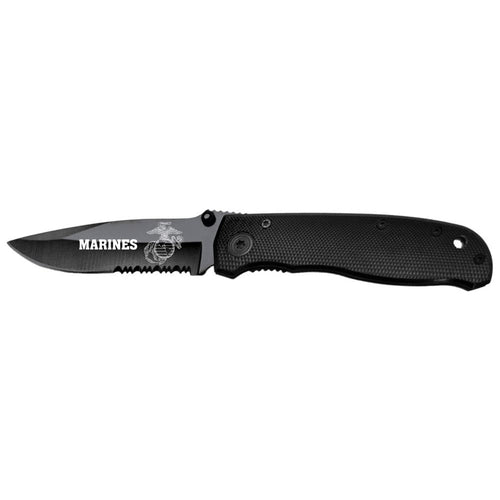 Marines Folding Lock Back Knife (Black)