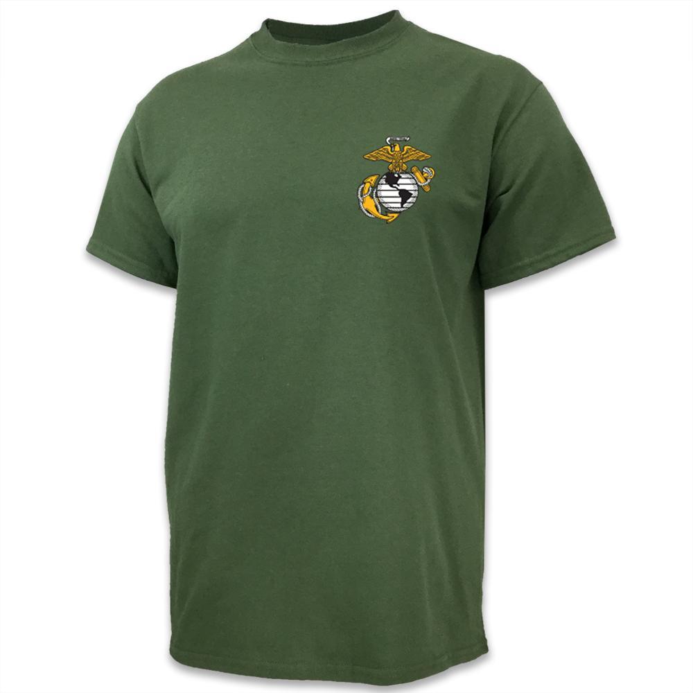 USMC EGA Logo USA Made T-Shirt (OD Green)