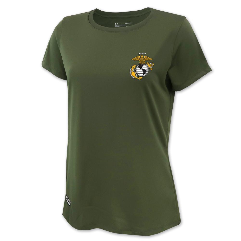 Marines Under Armour Ladies Tactical Tech T-Shirt (OD Green)