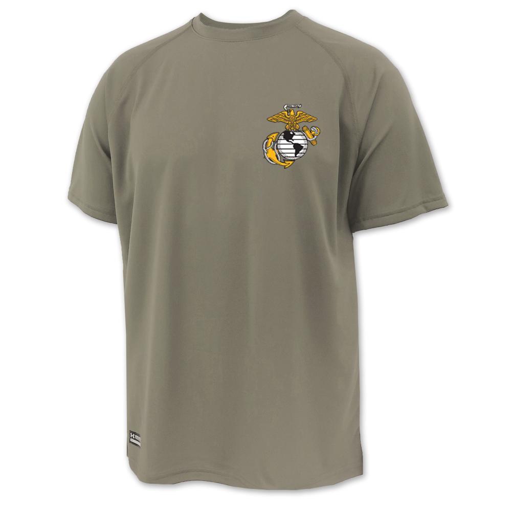 Marines Under Armour Mens Tactical Tech T-Shirt (Tan)