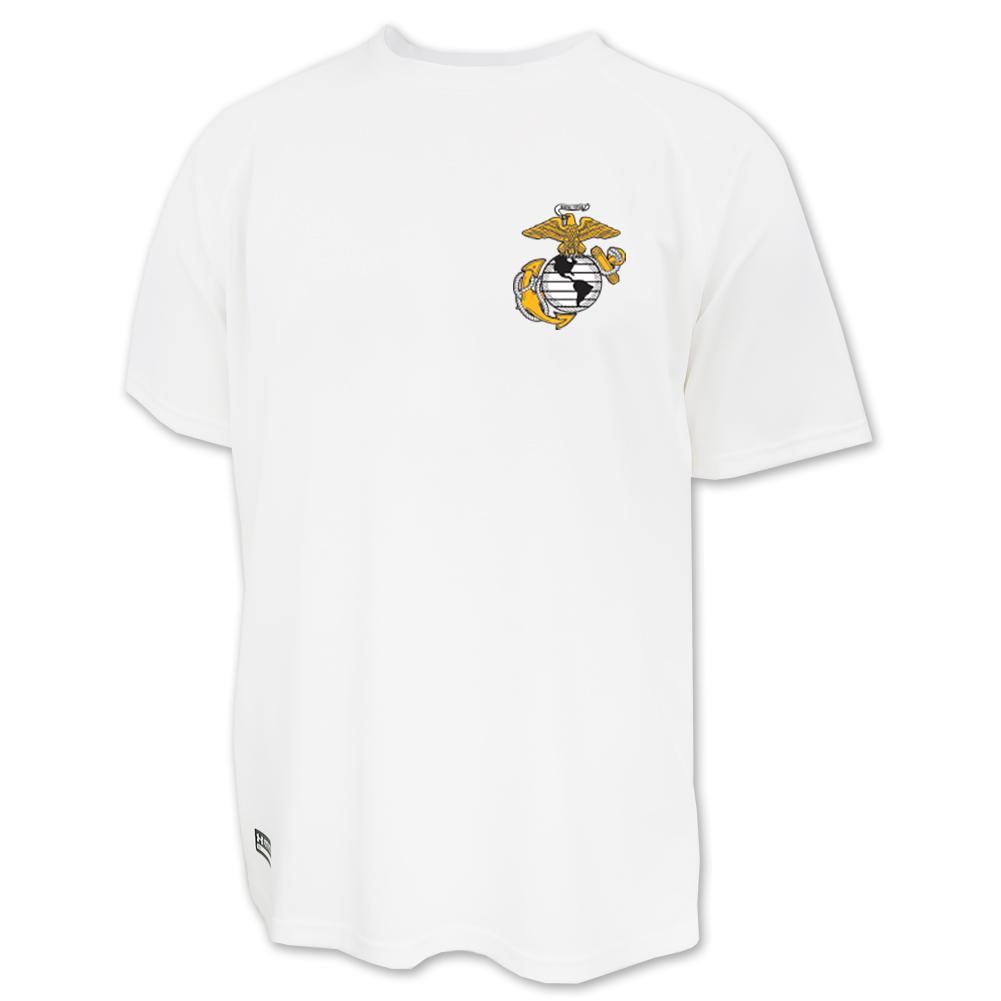 Marines Under Armour Mens Tactical Tech T-Shirt (White)