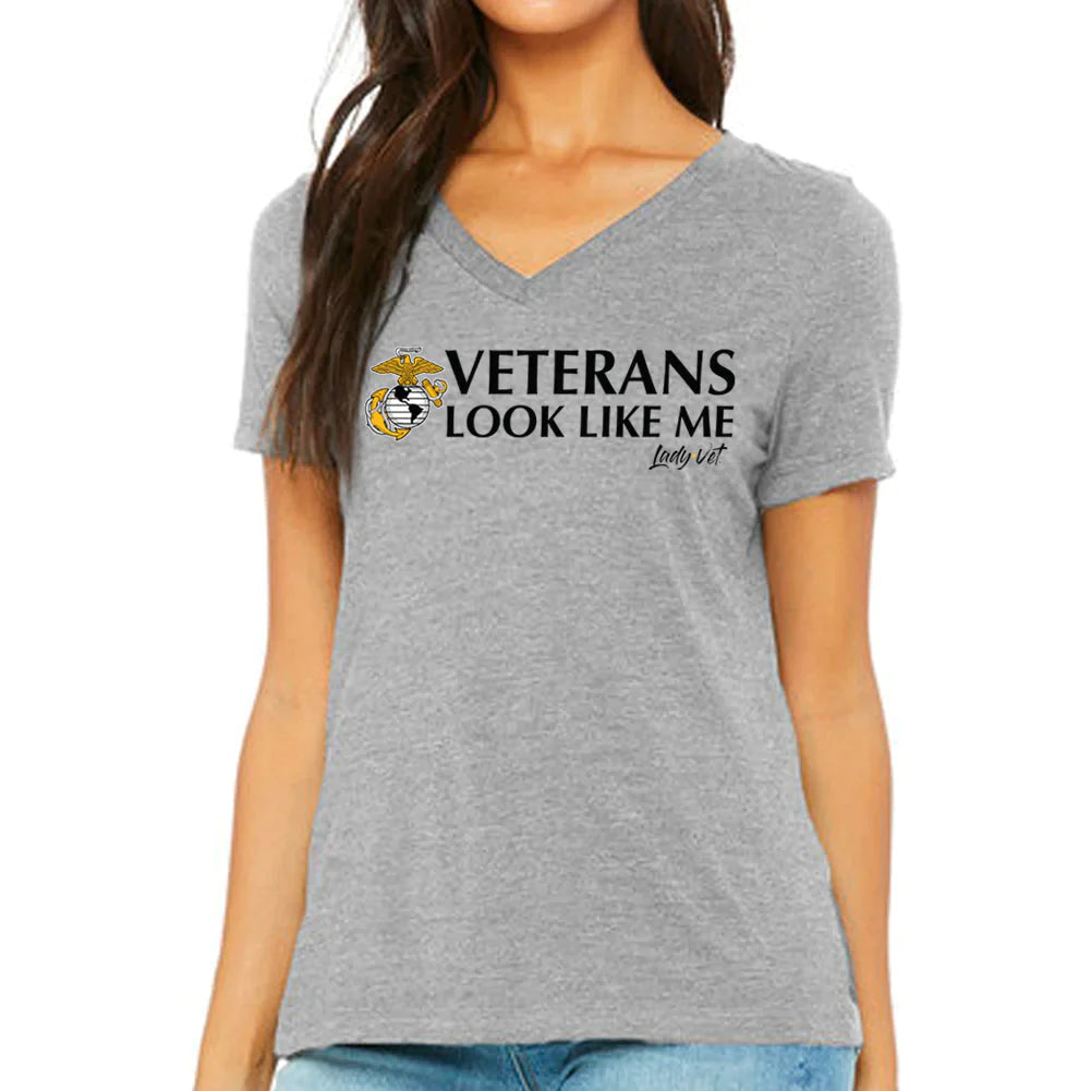 Marines Vet Looks Like Me V-Neck T-Shirt