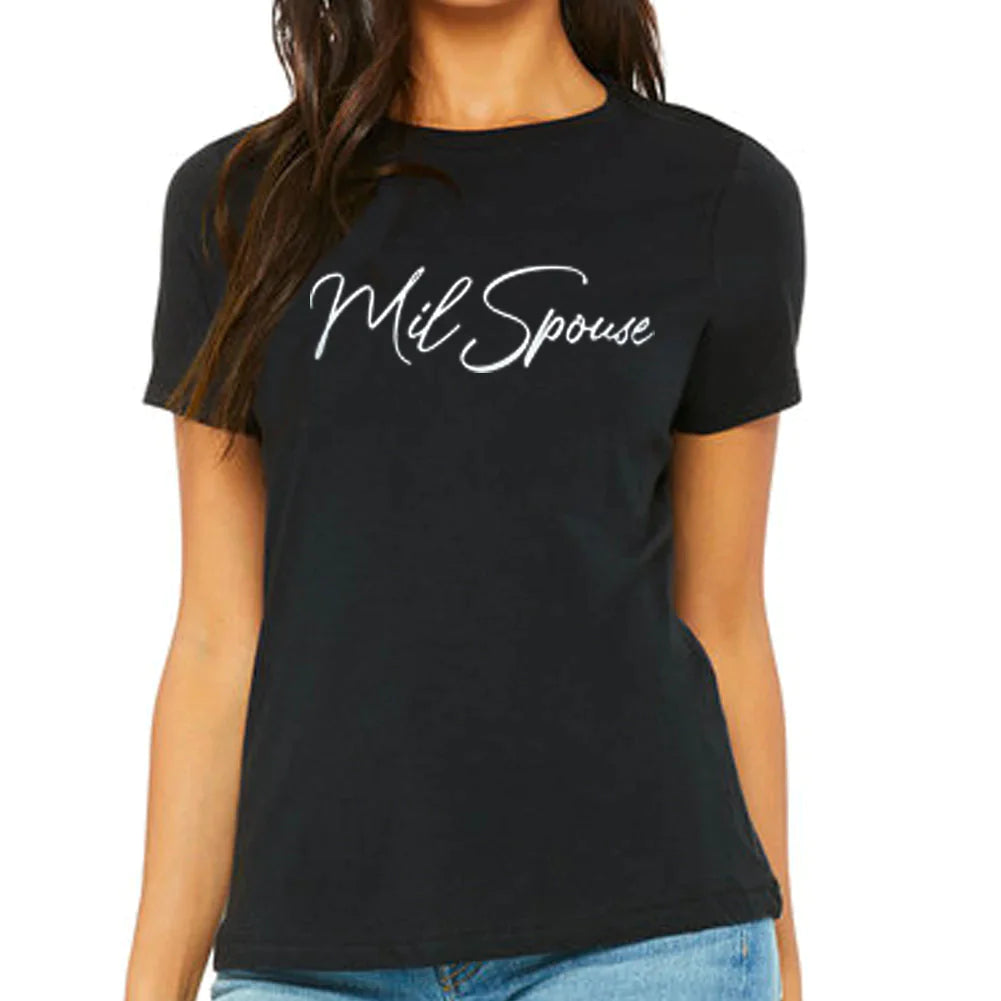 Mil Spouse Ladies T-Shirt (White)