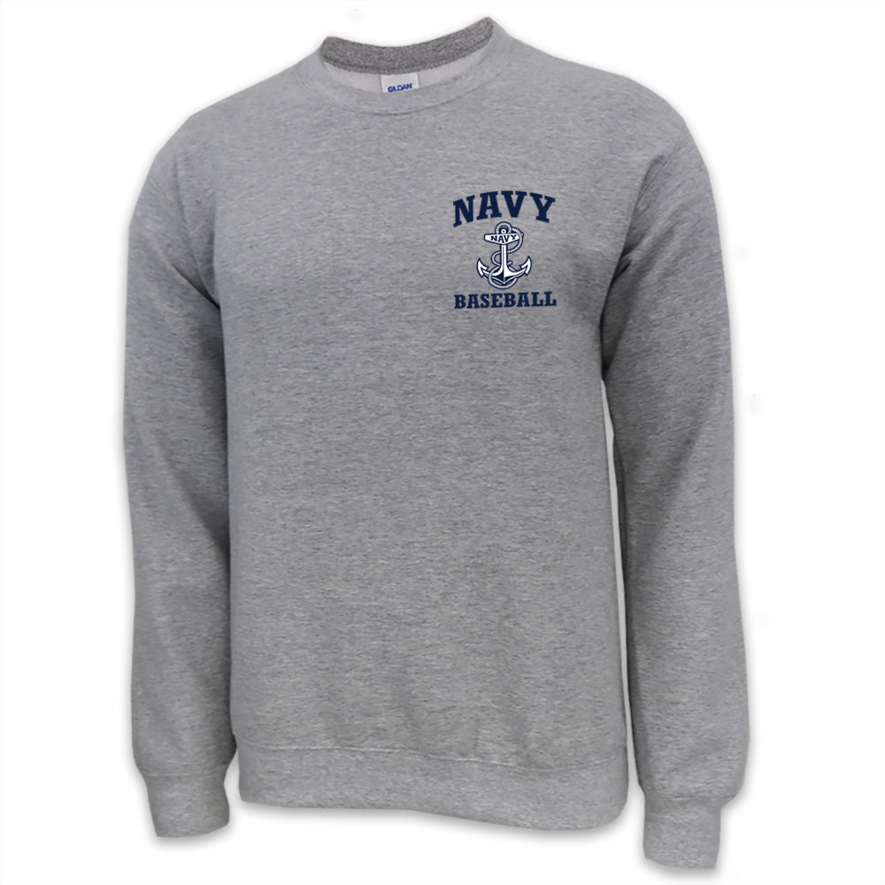 Navy Anchor Baseball Crewneck