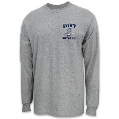 Navy Anchor Sailing Long Sleeve T-Shirt