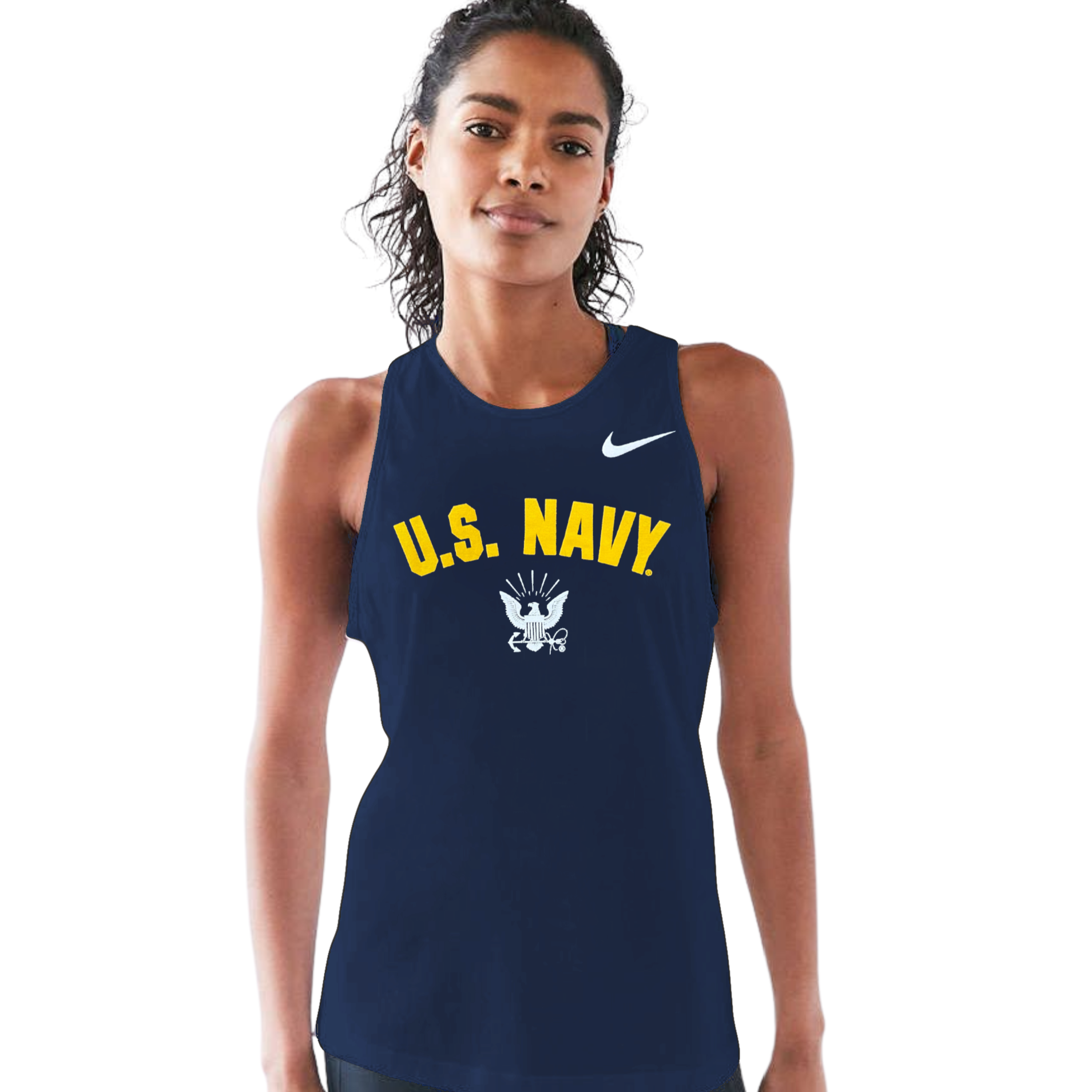 Navy Nike Dri-Fit Cotton Tomboy Tank (Navy)