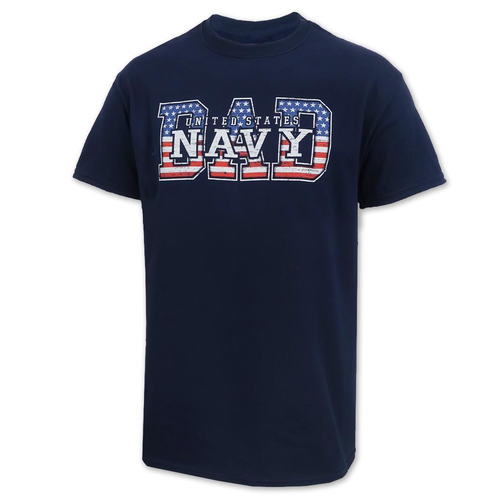 Navy Dad American Flag T-Shirt (Navy)