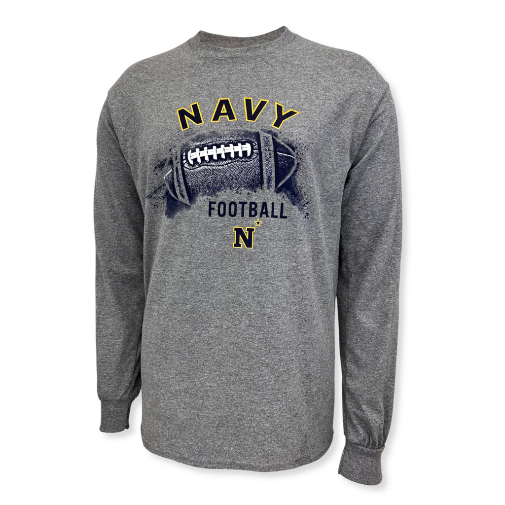 Navy Midshipmen Football Long Sleeve T-Shirt (Graphite)