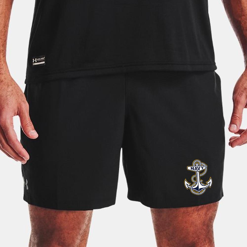 Navy Under Armour Mens Tactical PT Shorts (Black)