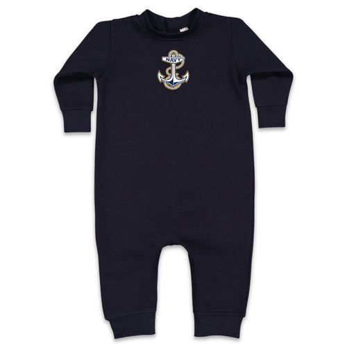 Navy Anchor Infant Fleece