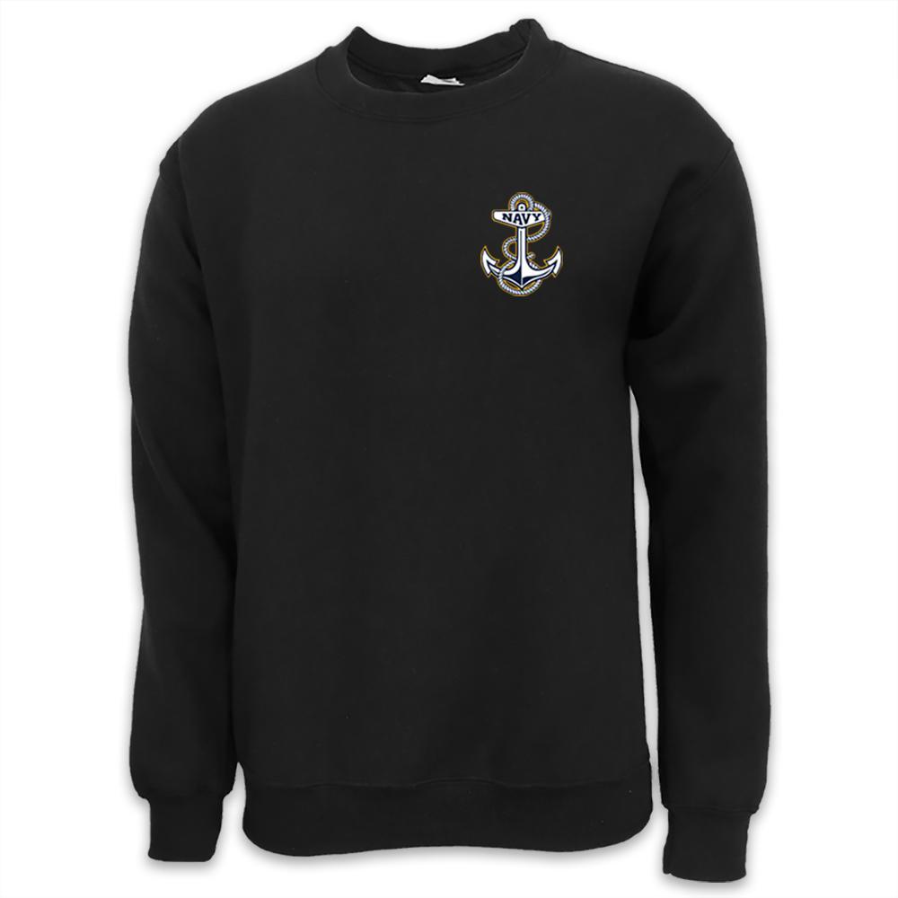 Navy Anchor Logo Crewneck