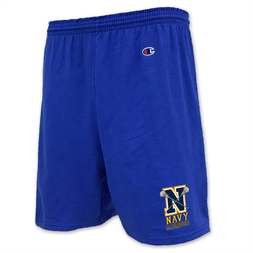 Navy Champion Lacrosse Logo Cotton Short