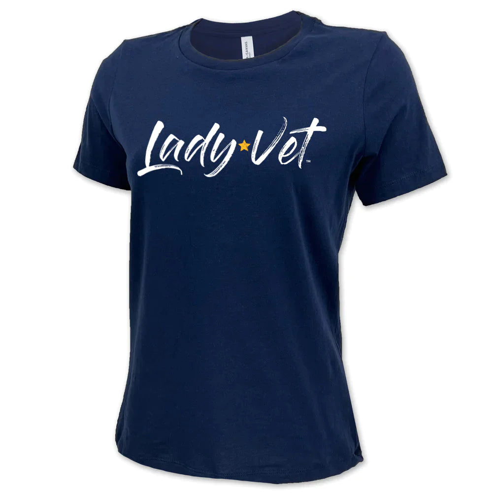 Navy Lady Vet Full Chest Logo Ladies T-Shirt