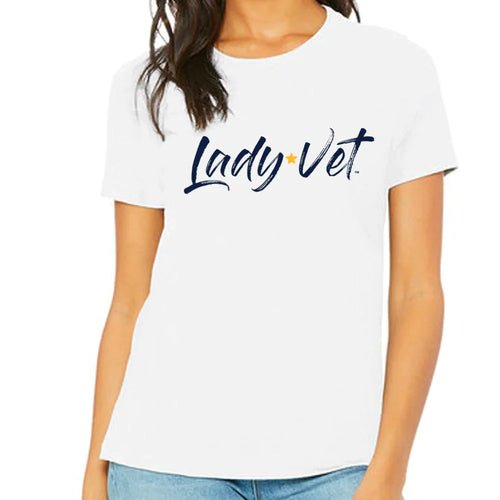 Navy Lady Vet Full Chest Logo Ladies T-Shirt