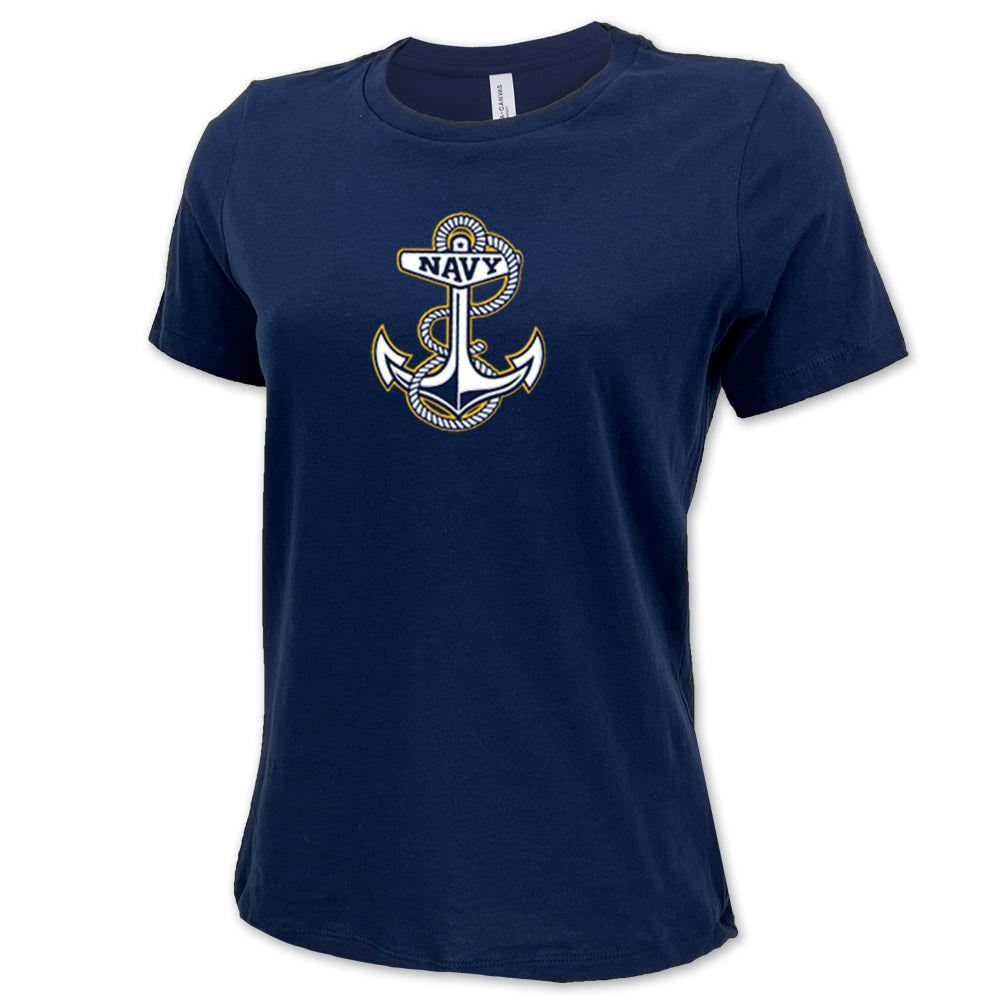 Navy Ladies Anchor Logo T-Shirt