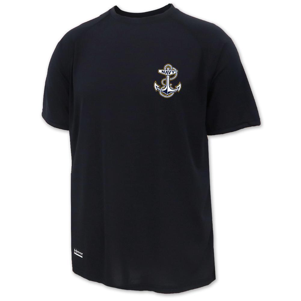 Navy Under Armour Mens Tactical Tech T-Shirt (Black)