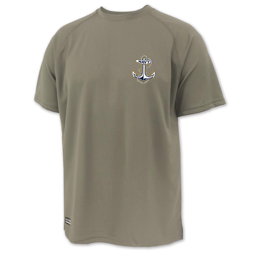 Navy Under Armour Mens Tactical Tech T-Shirt (Tan)