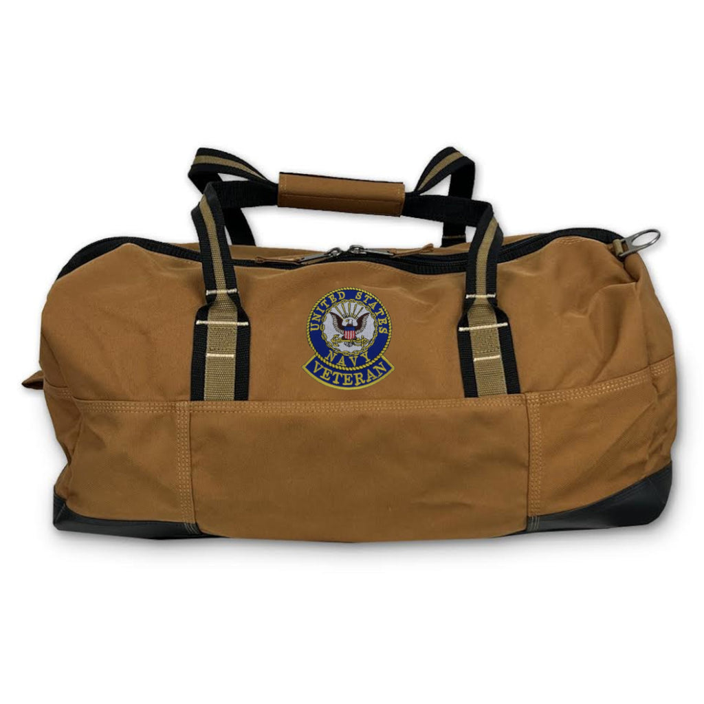 Navy Veteran Carhartt Classic Duffel Bag (Brown)