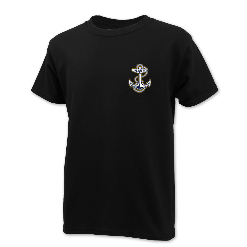 Navy Youth Anchor Left Chest Logo T