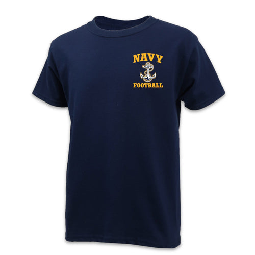 Navy Youth Anchor Football T-Shirt