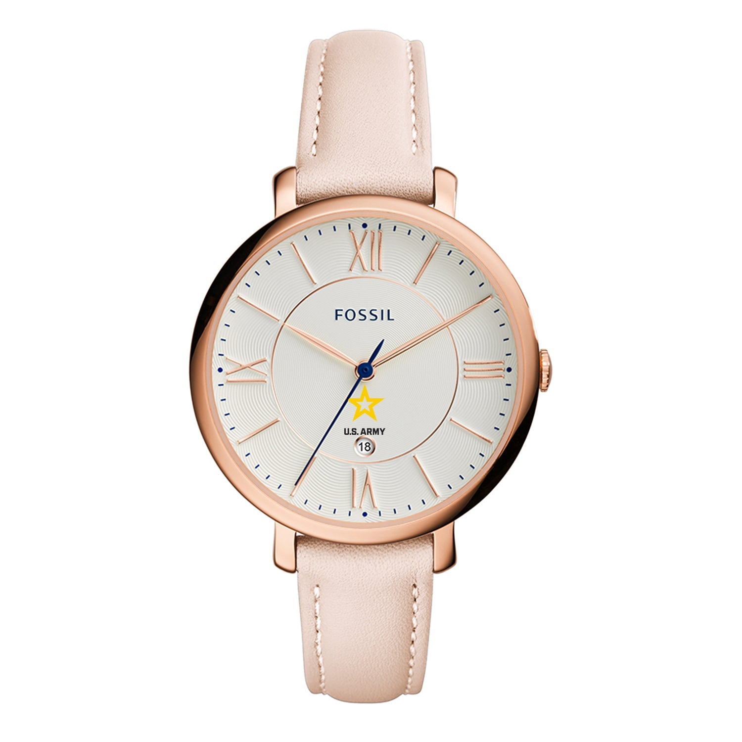 Army Star Ladies Fossil Blush Leather Strap Watch (Blush)