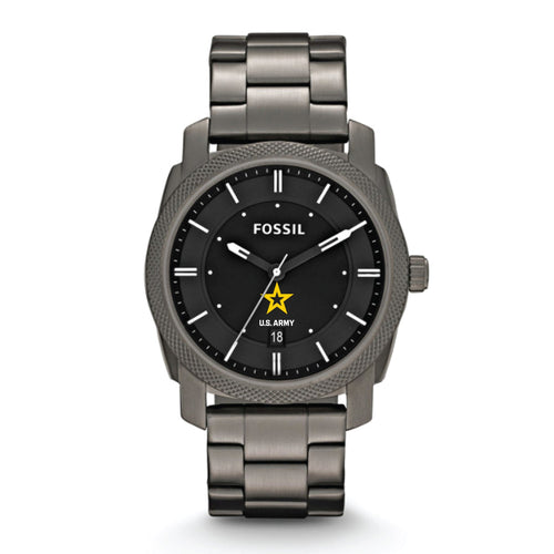 Army Star Men's Fossil Machine Stainless Steel Watch (Black)