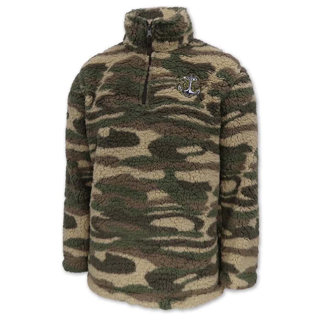 Navy Sherpa Quarter Zip Pullover (Camo)