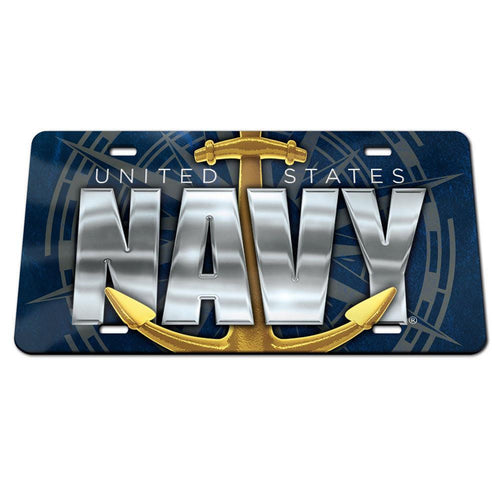 United States Navy Anchor Acrylic License Plate