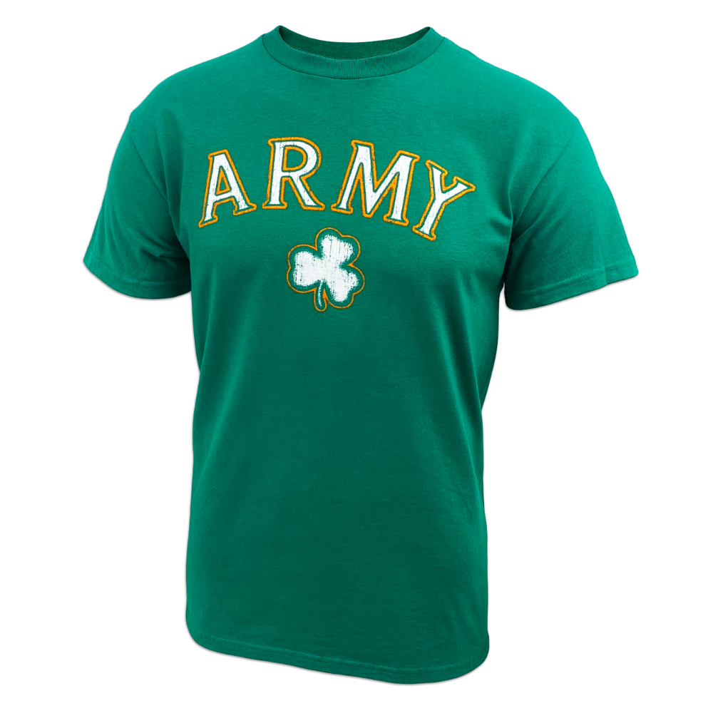 Army Distressed Shamrock T-Shirt (Kelly Green)